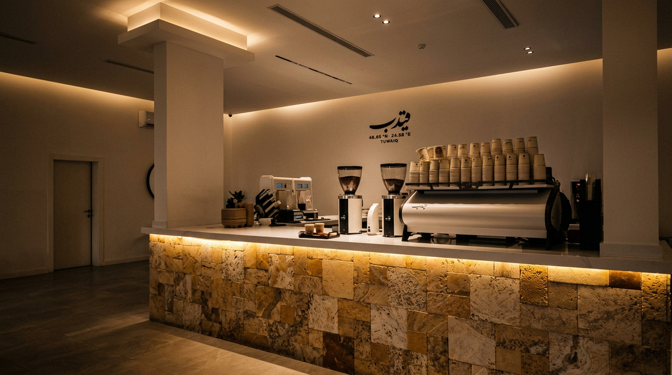 Gedeb Cafe interior in Riyadh